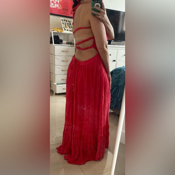 Red maxi dress size small - Picture 3 of 4